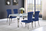 Carone Rectangular 61-inch Glass Top Dining Table White - Home Elegance USA