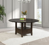 Twyla 60-inch Round Dining Table with Drawer Dark Cocoa - Home Elegance USA