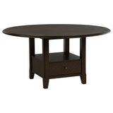 Twyla 60-inch Round Dining Table with Drawer Dark Cocoa - Home Elegance USA