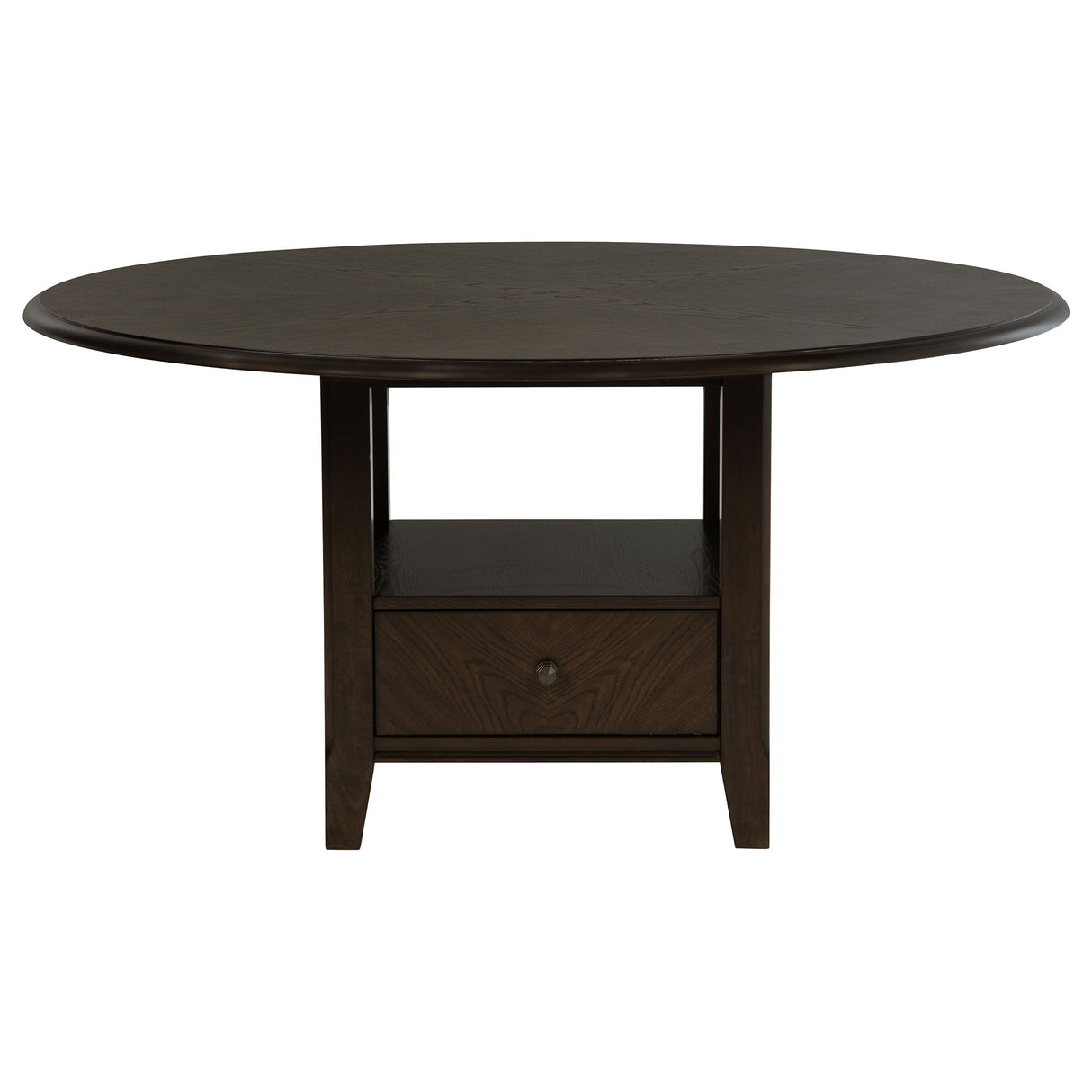 Twyla 60-inch Round Dining Table with Drawer Dark Cocoa - Home Elegance USA