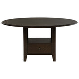 Twyla 60-inch Round Dining Table with Drawer Dark Cocoa - Home Elegance USA