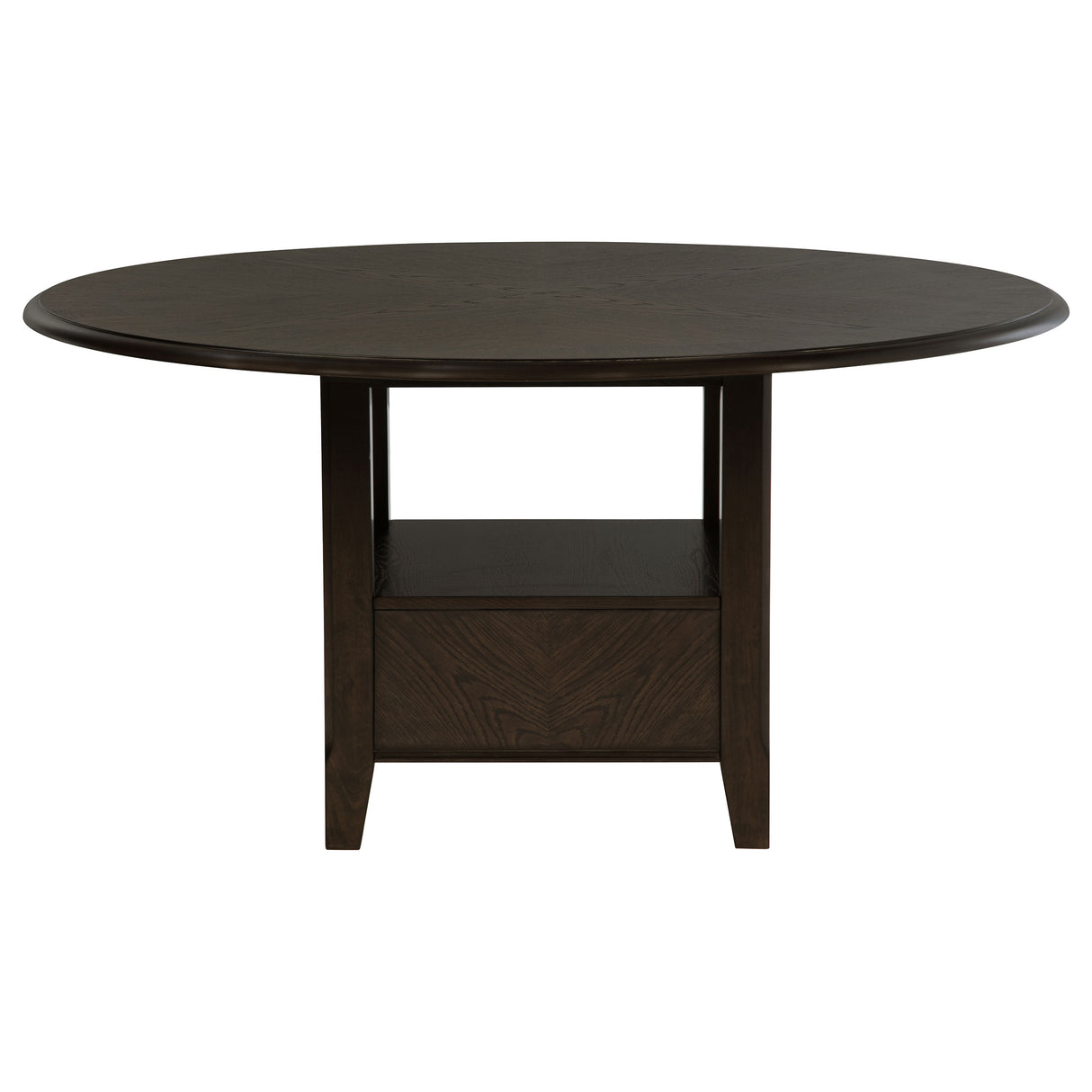 Twyla 60-inch Round Dining Table with Drawer Dark Cocoa - Home Elegance USA