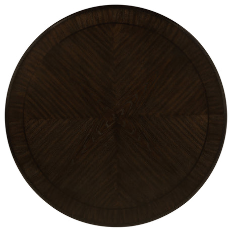 Twyla 60-inch Round Dining Table with Drawer Dark Cocoa - Home Elegance USA