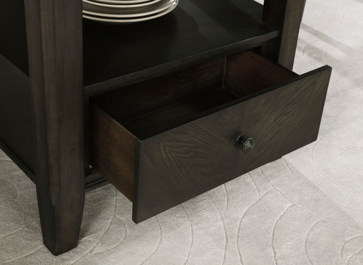 Twyla 60-inch Round Dining Table with Drawer Dark Cocoa - Home Elegance USA