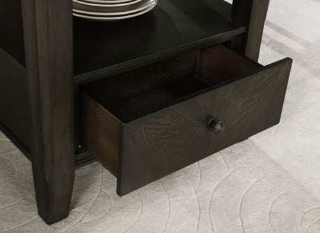 Twyla 60-inch Round Dining Table with Drawer Dark Cocoa - Home Elegance USA