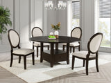 Twyla 60-inch Round Dining Table with Drawer Dark Cocoa - Home Elegance USA
