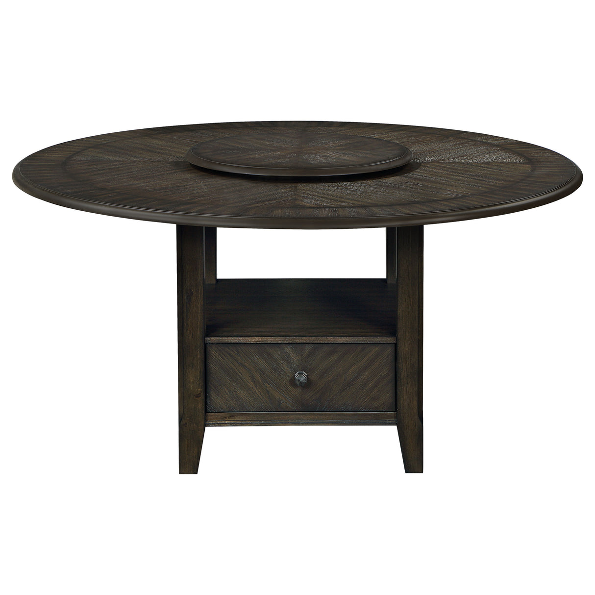 Dining Table - Twyla Round Dining Table with Removable Lazy Susan Dark Cocoa