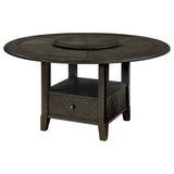 Dining Table - Twyla Round Dining Table with Removable Lazy Susan Dark Cocoa