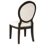 Side Chair - Twyla Upholstered Oval Back Dining Side Chairs Cream and Dark Cocoa (Set of 2)