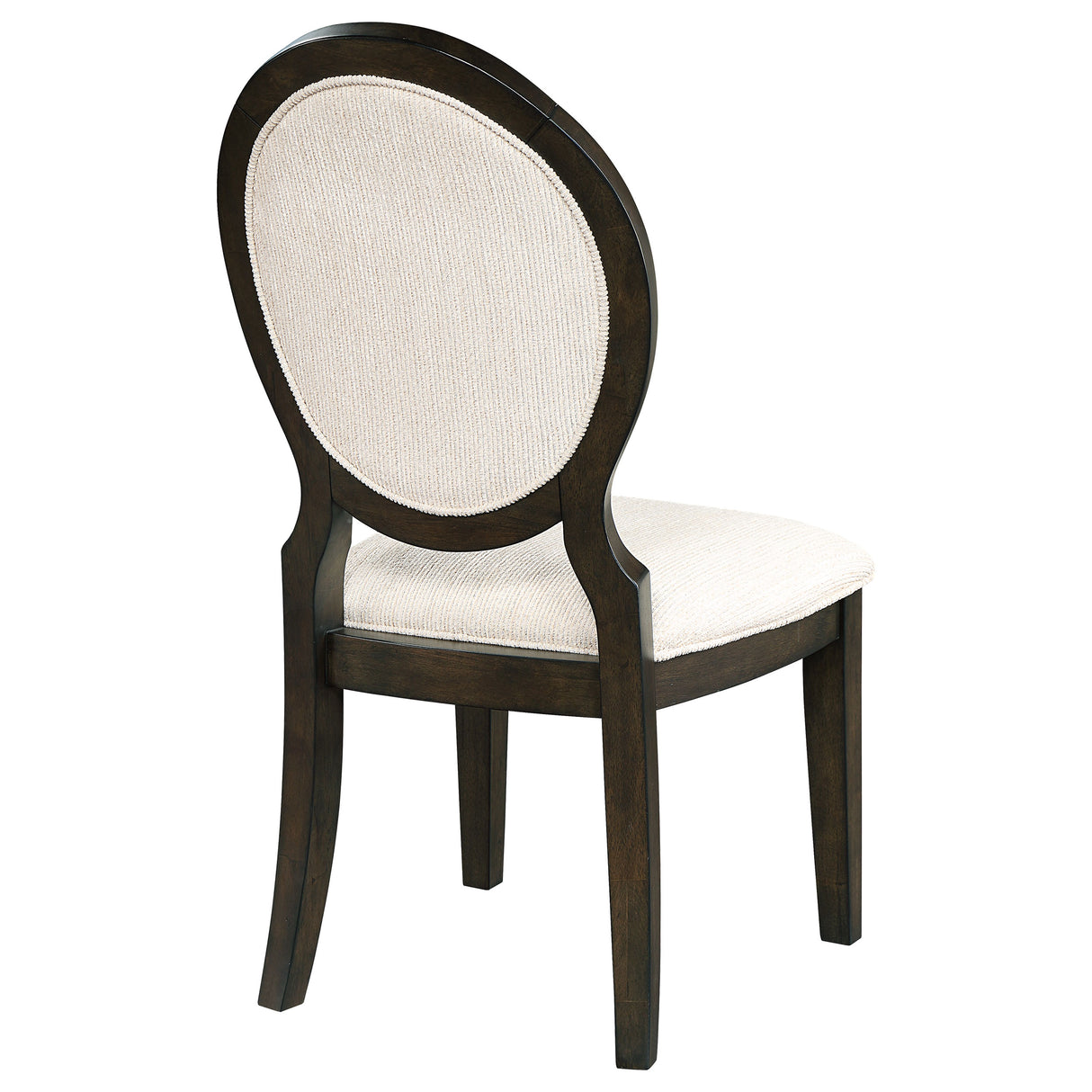 Side Chair - Twyla Upholstered Oval Back Dining Side Chairs Cream and Dark Cocoa (Set of 2)