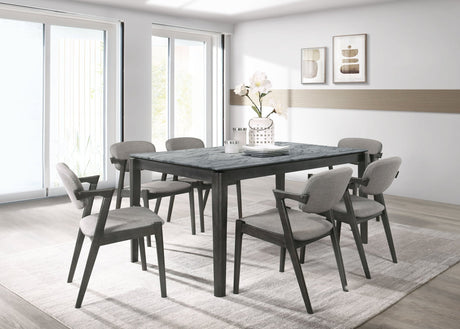 Stevie 7 - piece Rectangular Dining Set Grey and Black | Coaster | Home Elegance USA