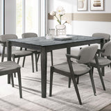 Dining Table - Stevie Rectangular Faux Marble Top Dining Table Grey and Black