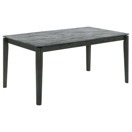 Dining Table - Stevie Rectangular Faux Marble Top Dining Table Grey and Black