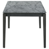 Dining Table - Stevie Rectangular Faux Marble Top Dining Table Grey and Black