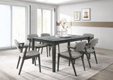 Dining Table - Stevie Rectangular Faux Marble Top Dining Table Grey and Black