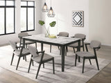 Stevie 7 - piece Rectangular Dining Set White and Black | Coaster | Home Elegance USA