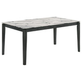 Dining Table - Stevie Rectangular Faux Marble Top Dining Table White and Black