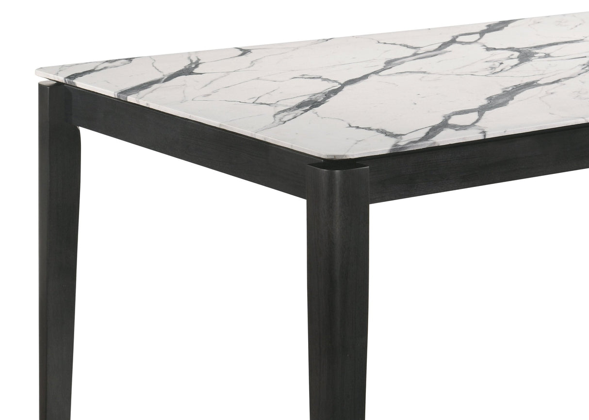 Dining Table - Stevie Rectangular Faux Marble Top Dining Table White and Black