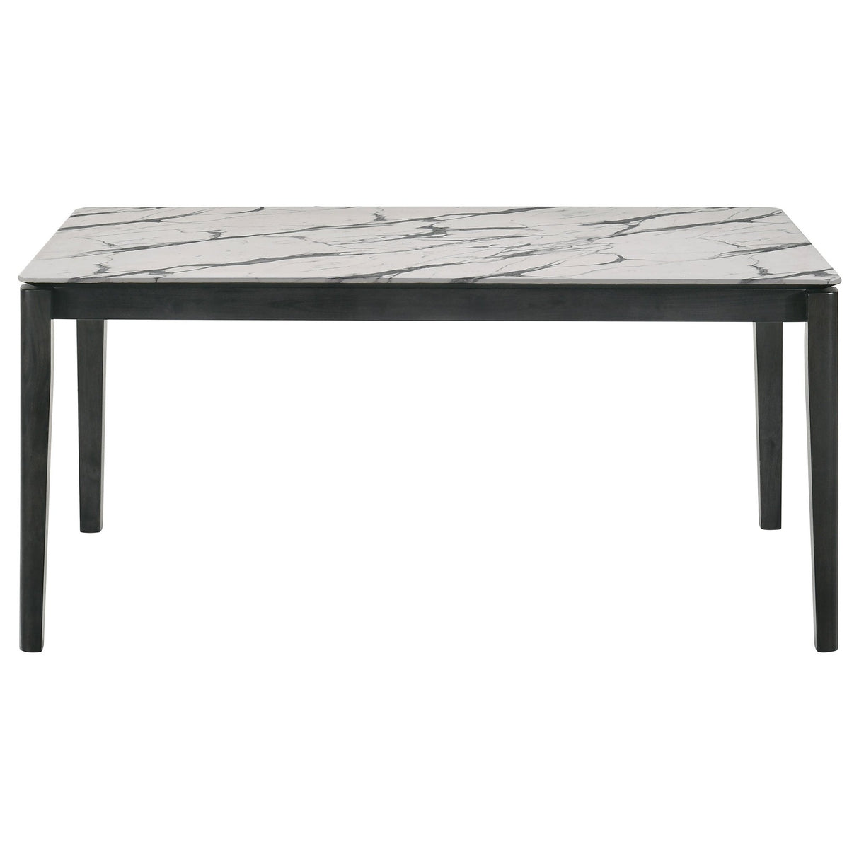 Dining Table - Stevie Rectangular Faux Marble Top Dining Table White and Black