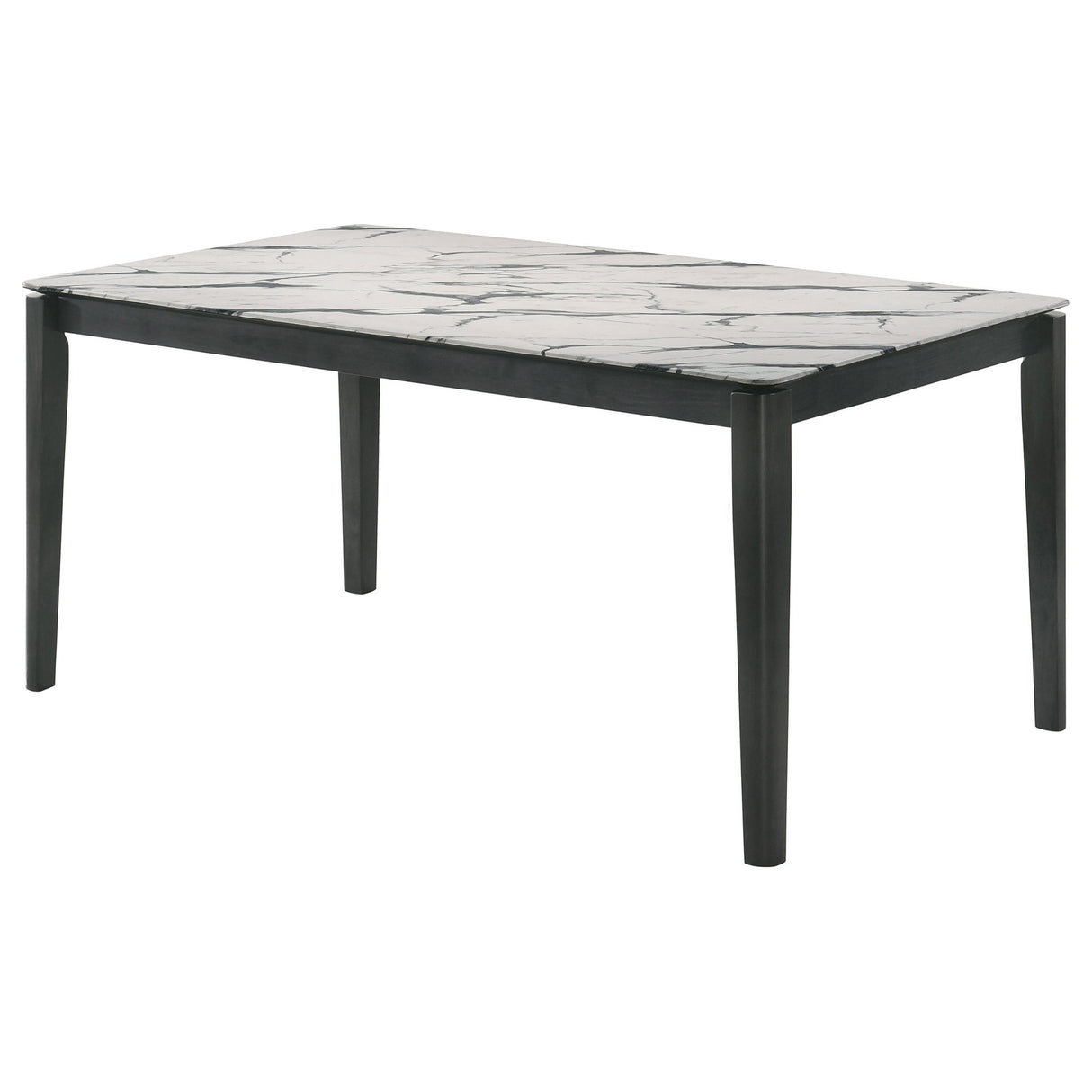 Dining Table - Stevie Rectangular Faux Marble Top Dining Table White and Black