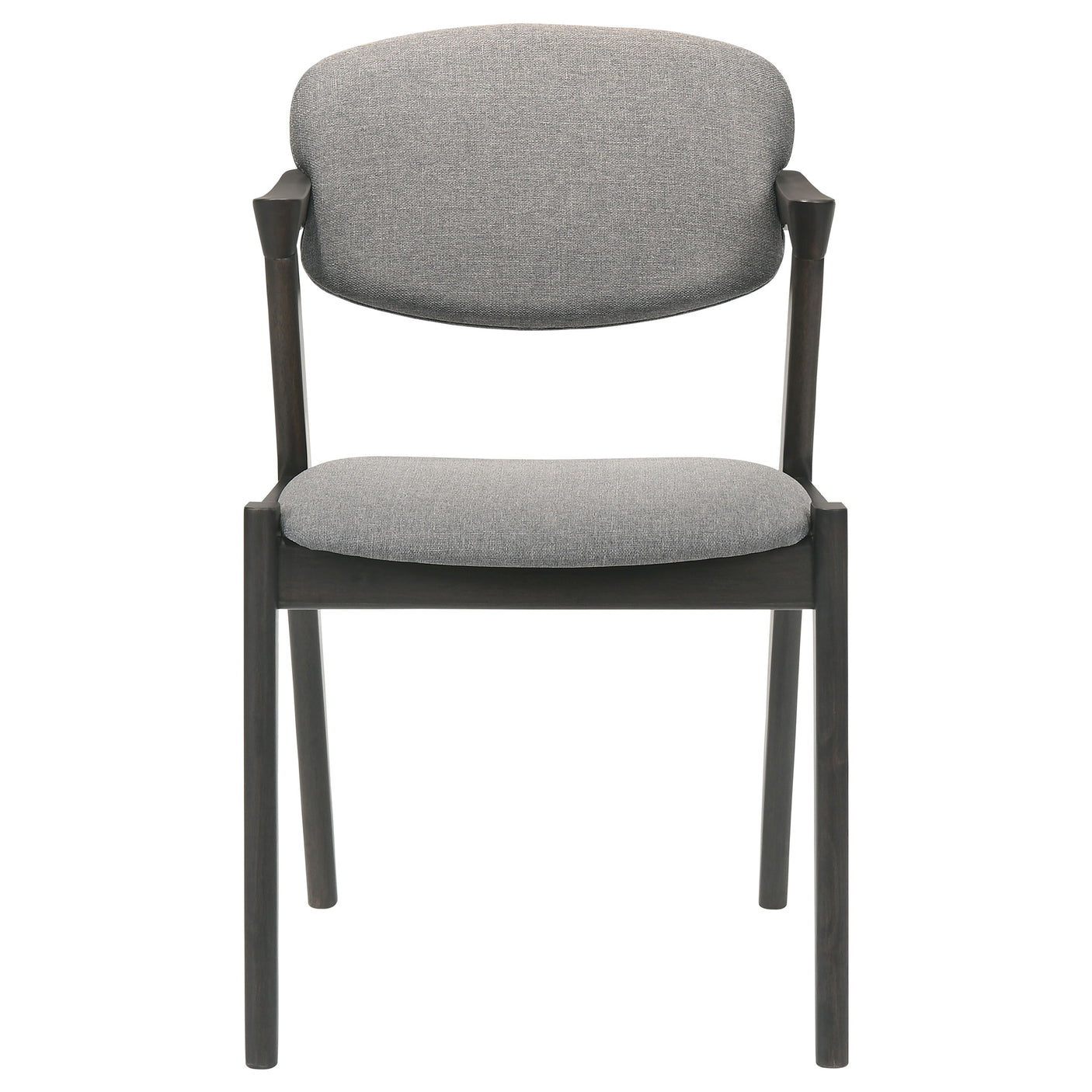 Arm Chair - Stevie Upholstered Demi Arm Dining Side Chairs Brown Grey and Black (Set of 2)