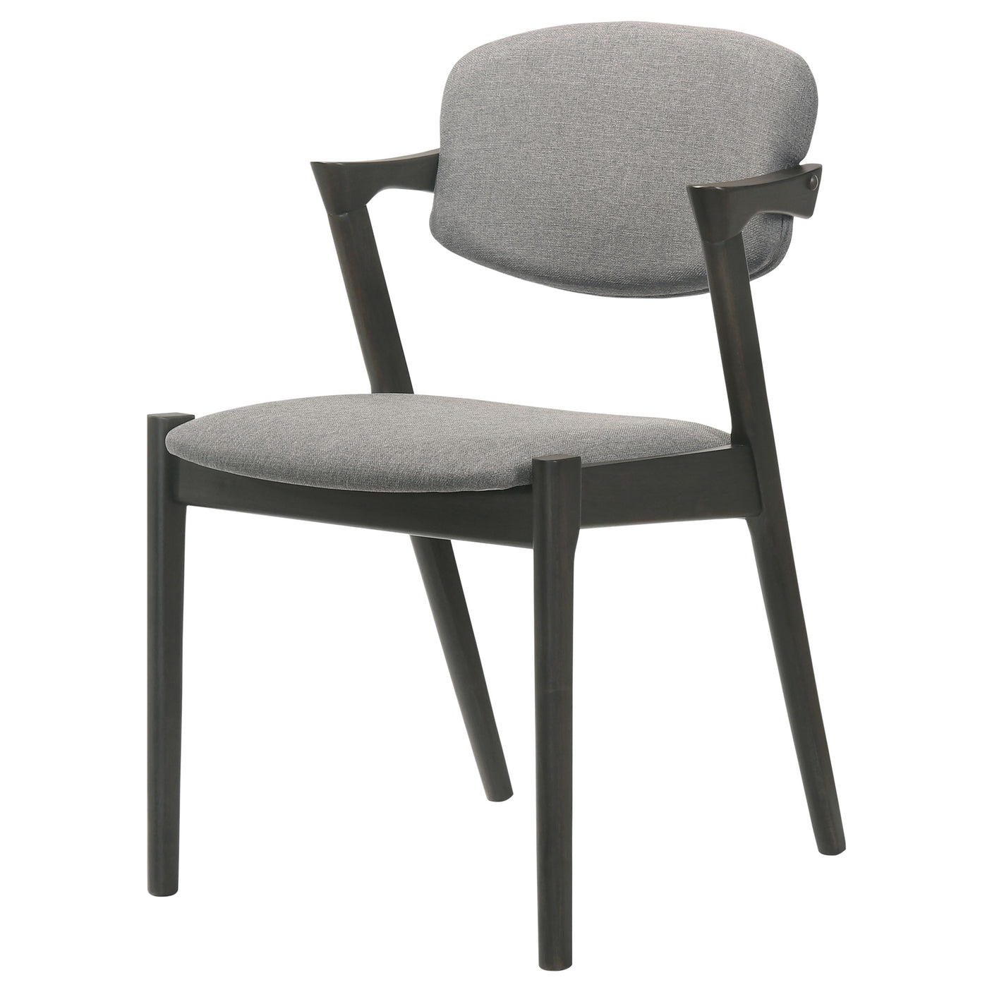 Arm Chair - Stevie Upholstered Demi Arm Dining Side Chairs Brown Grey and Black (Set of 2)