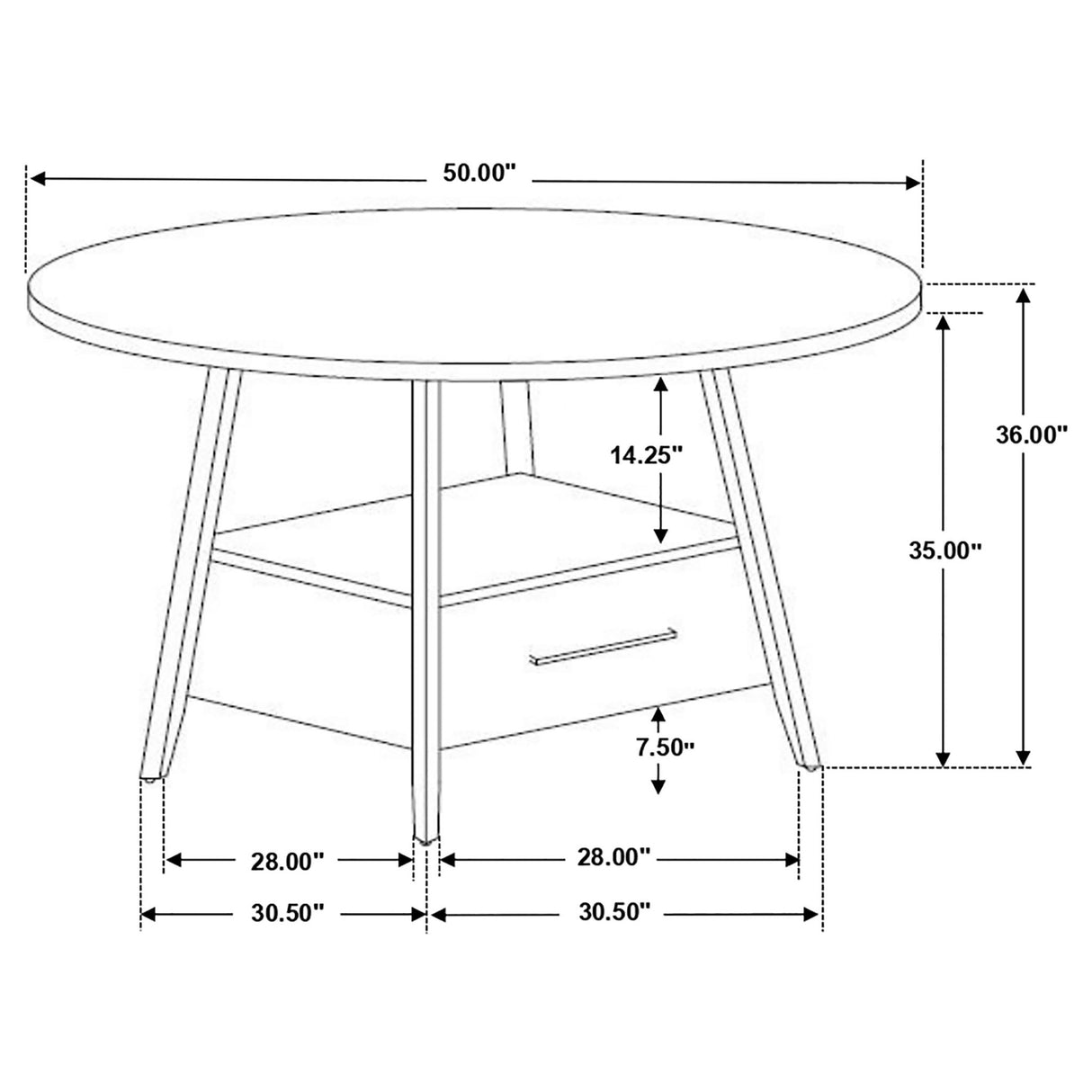 Gibson Round 5 - piece Counter Height Dining Set Yukon Oak and Black | Coaster | Home Elegance USA