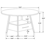 Gibson Round 5 - piece Counter Height Dining Set Yukon Oak and Black | Coaster | Home Elegance USA