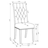 Alana Fabric Upholstered Dining Side Chair Grey (Set of 2)