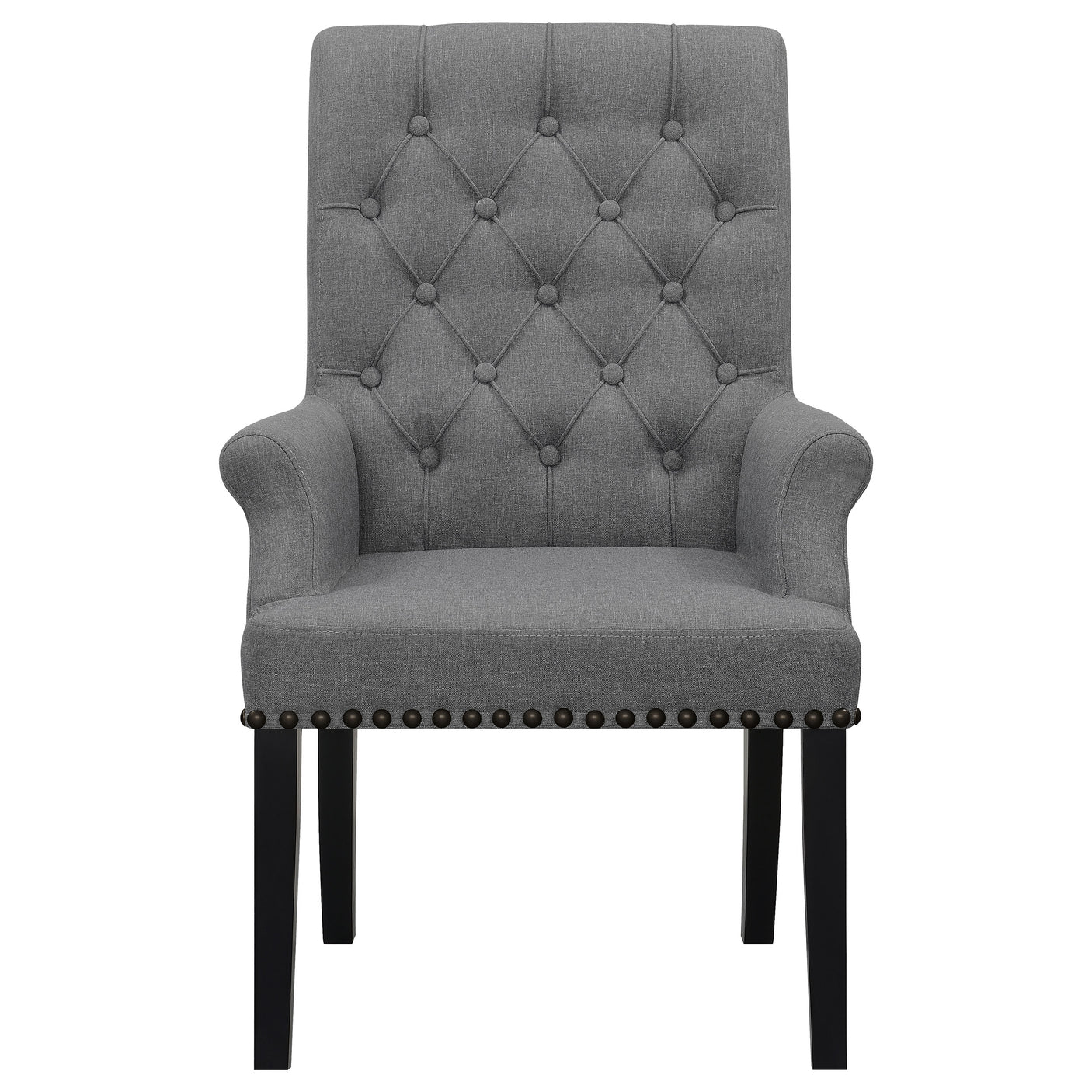 Arm Chair - Alana Upholstered Tufted Arm Chair with Nailhead Trim