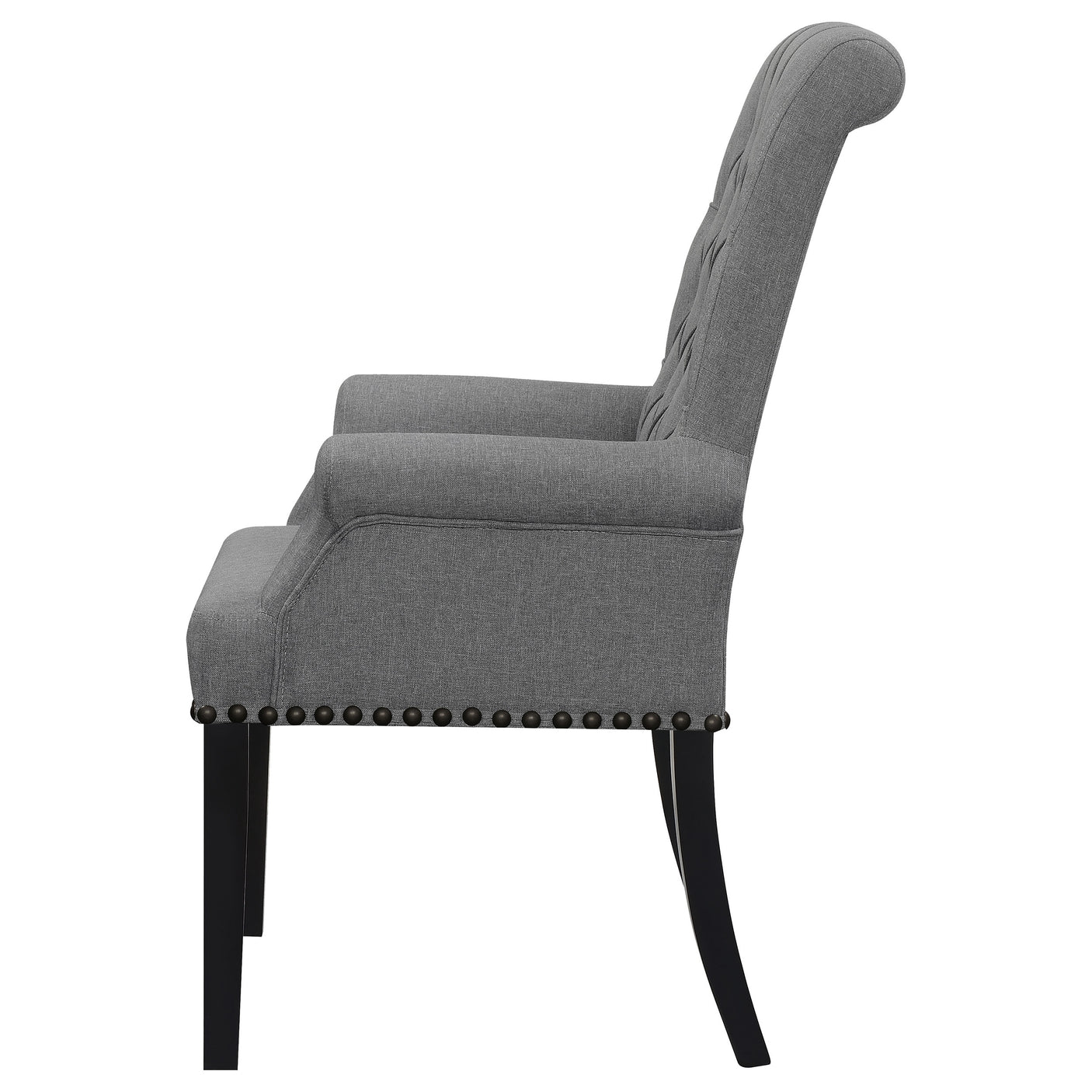 Arm Chair - Alana Upholstered Tufted Arm Chair with Nailhead Trim