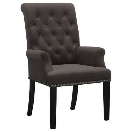 Arm Chair - Alana Upholstered Tufted Arm Chair with Nailhead Trim