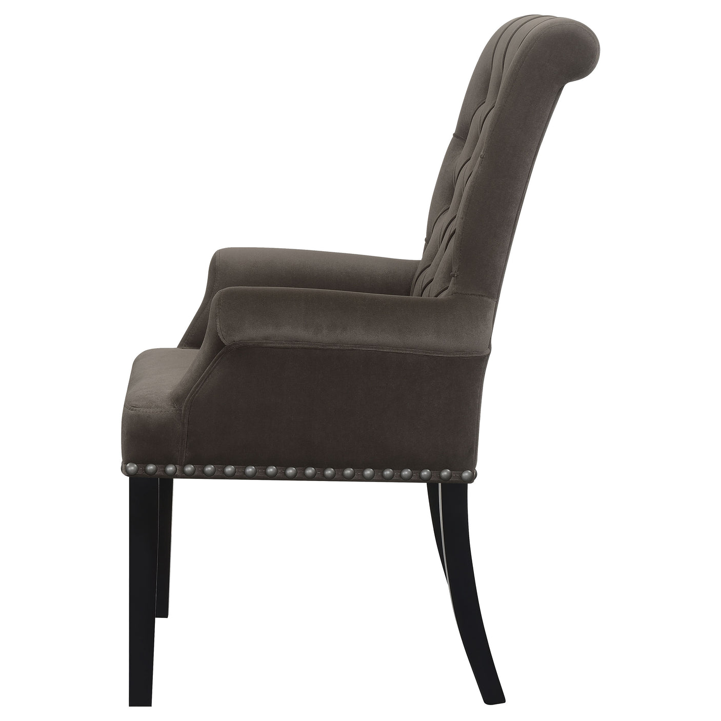 Arm Chair - Alana Upholstered Tufted Arm Chair with Nailhead Trim