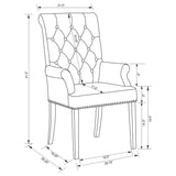 Arm Chair - Alana Upholstered Tufted Arm Chair with Nailhead Trim