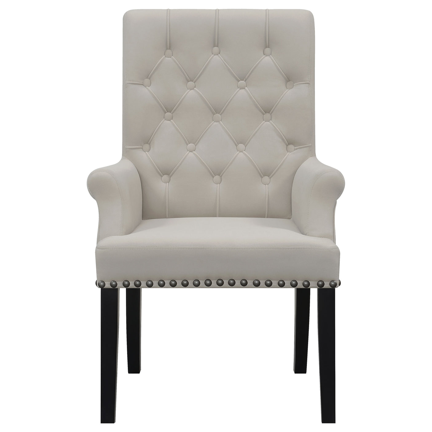 Arm Chair - Alana Upholstered Tufted Arm Chair with Nailhead Trim