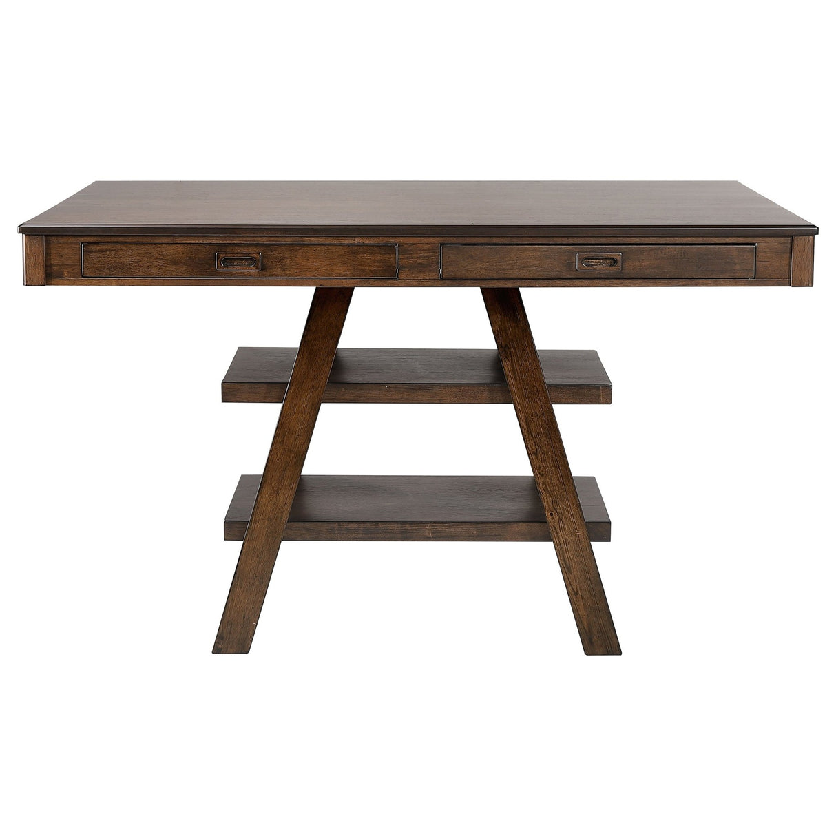 Dewey 2 - drawer Counter Height Table with Open Shelves Walnut | Coaster | Home Elegance USA