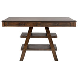 Dewey 2 - drawer Counter Height Table with Open Shelves Walnut | Coaster | Home Elegance USA