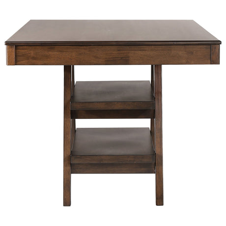 Dewey 2 - drawer Counter Height Table with Open Shelves Walnut | Coaster - 115208 - Home Elegance USA - 5