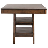 Dewey 2 - drawer Counter Height Table with Open Shelves Walnut | Coaster | Home Elegance USA