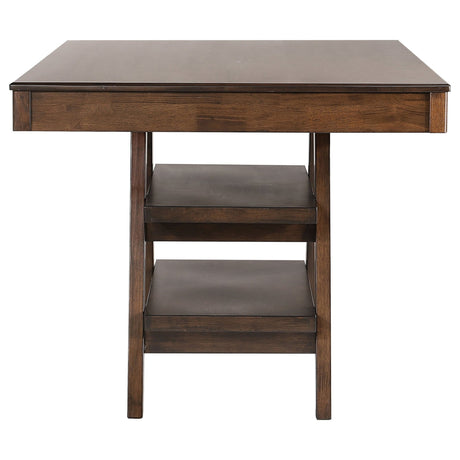 Dewey 2 - drawer Counter Height Table with Open Shelves Walnut | Coaster - 115208 - Home Elegance USA - 6