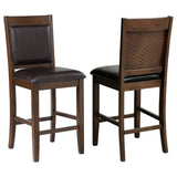 Dewey Upholstered Counter Height Chairs with Footrest (Set of 2) Brown and Walnut | Coaster - 115209 - Home Elegance USA - 1