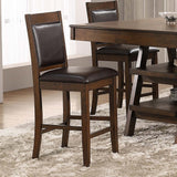 Dewey Upholstered Counter Height Chairs with Footrest (Set of 2) Brown and Walnut | Coaster - 115209 - Home Elegance USA - 2