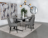 Smith 5-piece Rectangular Ceramic Top Dining Table Set Black - Home Elegance USA