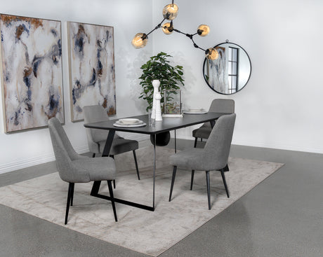 Smith 5-piece Rectangular Ceramic Top Dining Table Set Black - Home Elegance USA