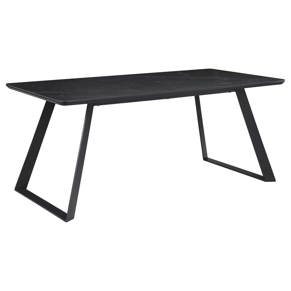 Dining Table - Smith Rectangle Ceramic Top Dining Table Black and Gunmetal