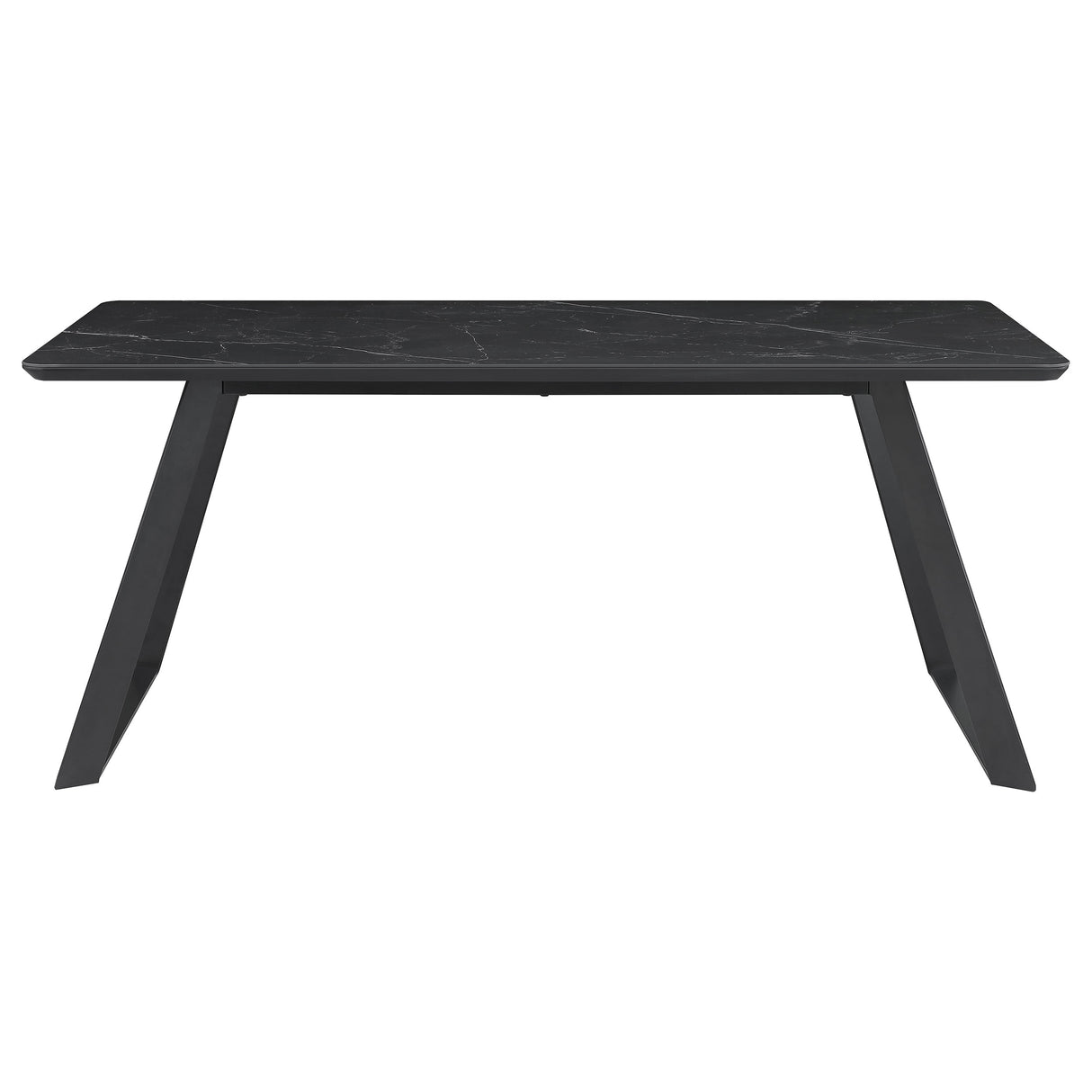 Dining Table - Smith Rectangle Ceramic Top Dining Table Black and Gunmetal