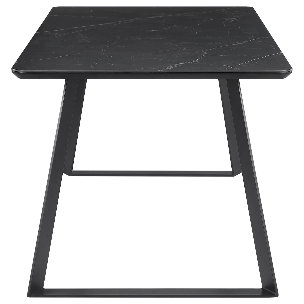 Dining Table - Smith Rectangle Ceramic Top Dining Table Black and Gunmetal