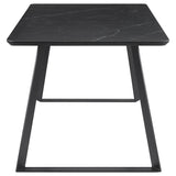 Dining Table - Smith Rectangle Ceramic Top Dining Table Black and Gunmetal