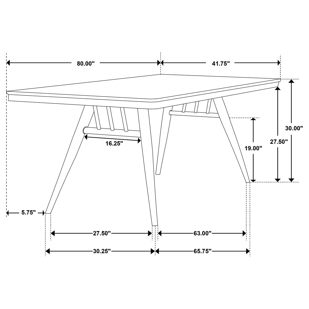 Dining Table - Wes Rectangular Dining Table Dark Walnut