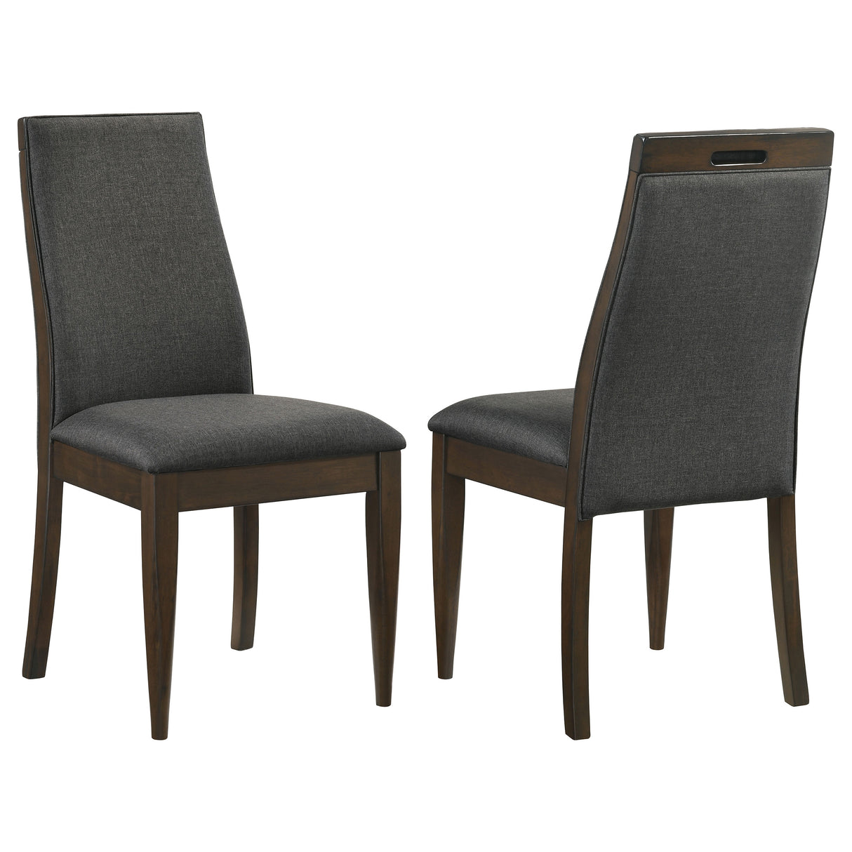 Side Chair - Wes Upholstered Side Chair (Set of 2) Grey and Dark Walnut